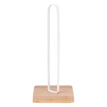 Paper Towel Holder Countertop Non Slip Base Paper Towel Dispenser Metal and Wood Kitchen Decor