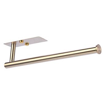 Wall Mount Paper Towel Holder Metal Under Cabinet Kitchen Towel Rack No Drilling for Bathroom