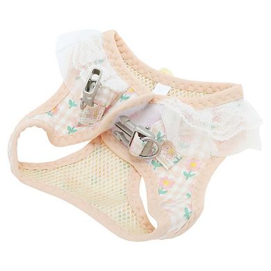 Floral Pattern Puppy Dog Harness and Leash Set 1Set