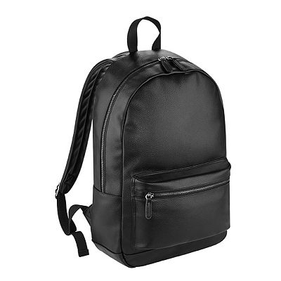 backpack faux leather unisex Bagbase Faux Leather Backpack - Black