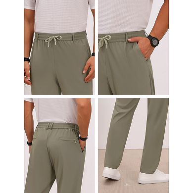 Men's Athletic Sweatpants Lightweight Quick Dry Casual Mesh Workout Pants with Zipper Pockets