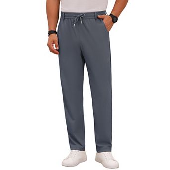 Men's Athletic Sweatpants Lightweight Quick Dry Casual Mesh Workout Pants with Zipper Pockets