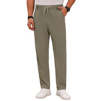 Men's Athletic Sweatpants Lightweight Quick Dry Casual Mesh Workout Pants with Zipper Pockets