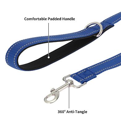 Reflective Dog Leash with Soft Padded Handle and Metal Hook 1Pc