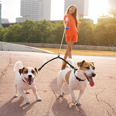 Pet Double Dog Leash Reflective with Ease 360° Swivel 1Pc