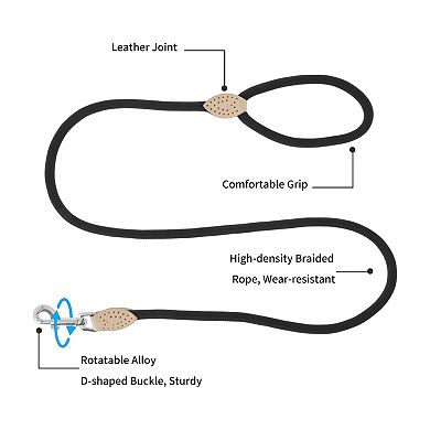Dog Leash Round Braided for Small Medium Large Dog 1Pc