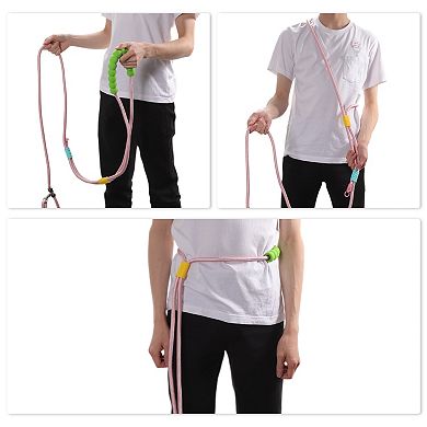 Hands-Free 1Pc Dog Leash Adjustable Pink Green