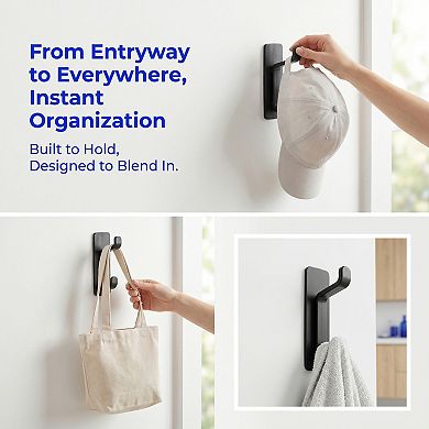 Utility Hooks 8Pcs ABS Durable Hooks Wall Hooks for Hanging Multi Purpose Hooks for Kitchen Hats