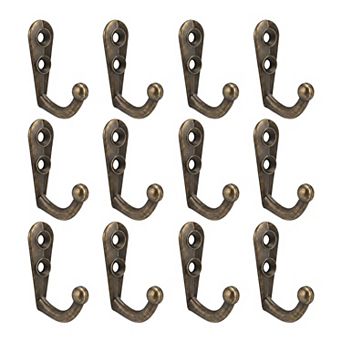 Utility Hooks 12 pc Metal Vintage Hooks Wall Hooks for Hanging and Garage Organization