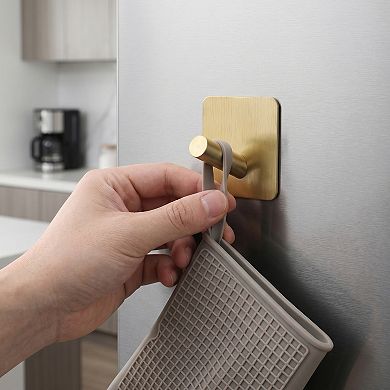 8Pcs Metal Durable Utility Hooks Multi Purpose Adhesive Wall Hooks for Kitchen Household Hats