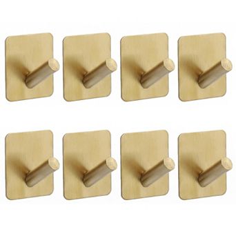 8 pc Metal Durable Utility Hooks Multi Purpose Adhesive Wall Hooks for Kitchen Household Hats