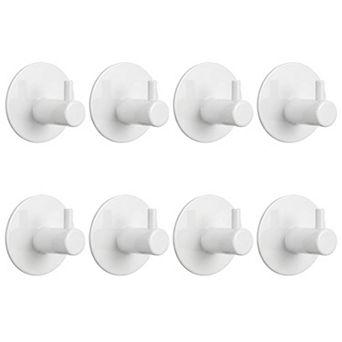 8 pc Durable Utility Hooks Wall Hooks for Hanging and Garage Organization Adhesive Hooks for Kitchen