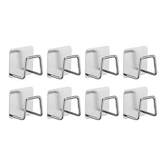 Utility Hooks 8 pc Metal Durable Hooks Wall Hooks for Hanging Adhesive Hooks for Kitchen Hats