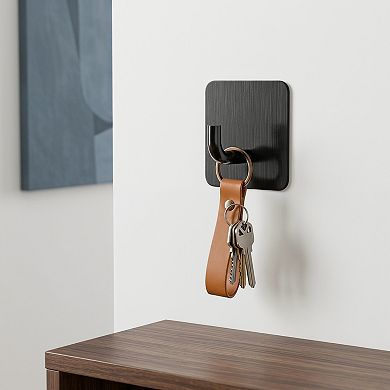 Utility Hooks 12Pcs Metal Square Durable Hooks Wall Hooks for Hanging Multi Purpose Adhesive Hooks