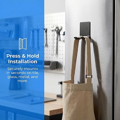 Utility Hooks 12Pcs Durable Hooks Wall Hooks for Garage Organization No Drill Adhesive Hooks