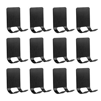 Utility Hooks 12 pc Durable Hooks Wall Hooks for Garage Organization No Drill Adhesive Hooks