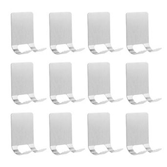 Utility Hooks 12 pc Durable Hooks Wall Hooks for Garage Organization No Drill Adhesive Hooks