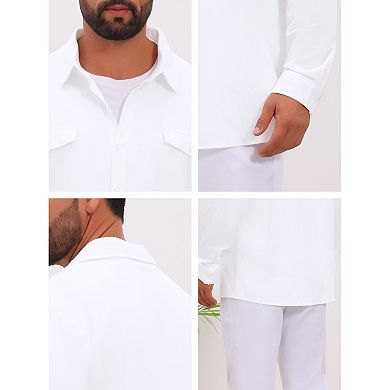Men's Shirt Long Sleeve Button Down Casual Summer Beach Shirts