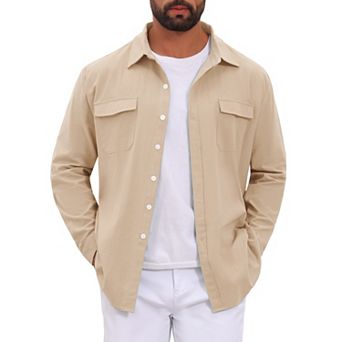 Men's Shirt Long Sleeve Button Down Casual Summer Beach Shirts