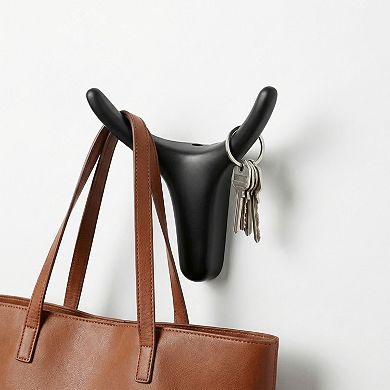 Coat Rack Wall Mount Zinc Coat Hook Hat Rack Single Hook Horn Design Wall Hooks for Entryway