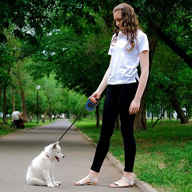 Retractable Pet Leash Ergonomic Handle Bones Pattern Under 12 kg 9.84ft