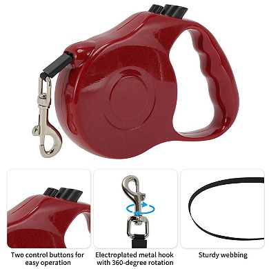 Retractable Pet Leash Ergonomic Handle Solid Color Under 15 kg 16.4ft