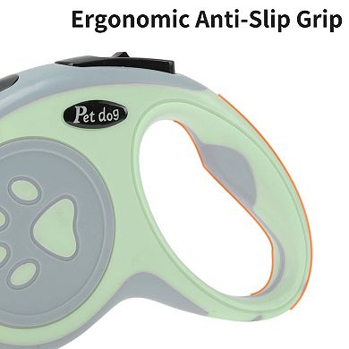 Retractable Pet Leash Ergonomic Handle Footprint Pattern Under 15 kg 16.4ft