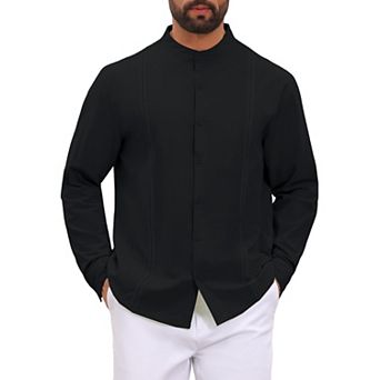 kohls mens black dress shirt Mens Black Breathable Dress Shirts Clothing