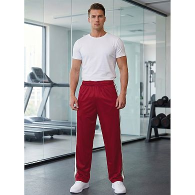 Men's Casual Drawstring Waist Straight Leg Side Stripes Streetwear Sweatpants