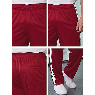 Men's Casual Drawstring Waist Straight Leg Side Stripes Streetwear Sweatpants