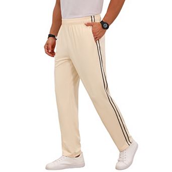 Men's Casual Drawstring Waist Straight Leg Side Stripes Streetwear Sweatpants
