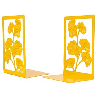 Decorative Metal Bookends Large Book Ends for Shelves Non Skid Hollow out Book Stopper for Home 2 pc