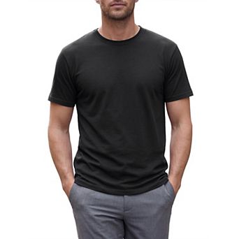 Men's 100% Cotton t Shirt Plain Short Sleeve Crewneck Undershirt Summer Casual Tee Shirts