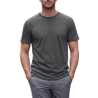 Men's 100% Cotton t Shirt Plain Short Sleeve Crewneck Undershirt Summer Casual Tee Shirts