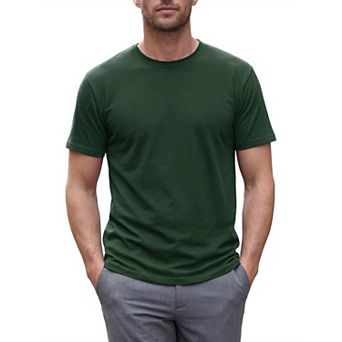 Men's 100% Cotton t Shirt Plain Short Sleeve Crewneck Undershirt Summer Casual Tee Shirts