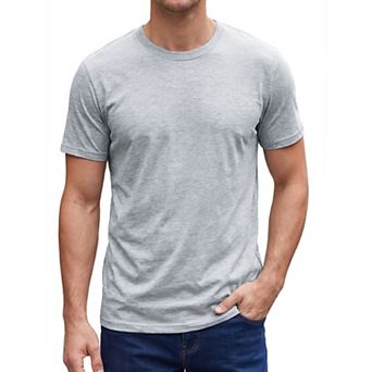 Men's 100% Cotton t Shirt Plain Short Sleeve Crewneck Undershirt Summer Casual Tee Shirts