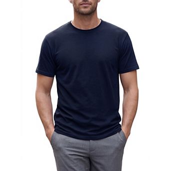 Men's 100% Cotton t Shirt Plain Short Sleeve Crewneck Undershirt Summer Casual Tee Shirts