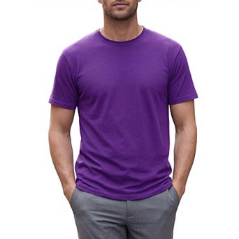 Men's 100% Cotton t Shirt Plain Short Sleeve Crewneck Undershirt Summer Casual Tee Shirts