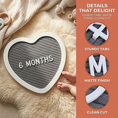 Heart Shaped Felt Letter Board Changeable Message Board for Wedding Nursery Decor Gift