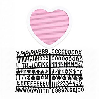 Heart Shaped Felt Letter Board Changeable Message Board for Wedding Nursery Decor Gift