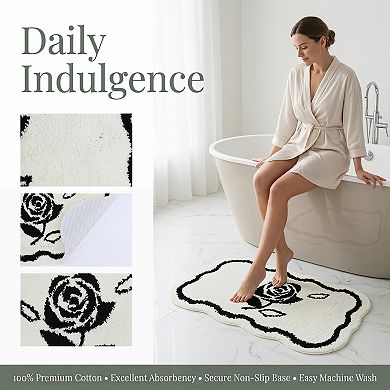 Boho Decorative Bathroom Rug Ultra Soft Absorbent Shaggy Bath Mat Non Slip Microfiber Plush Carpet