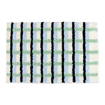 Bathroom Rugs Extra Soft Absorbent Plush Bath Mat Non Slip Washable Checkered Shaggy Rug for Home