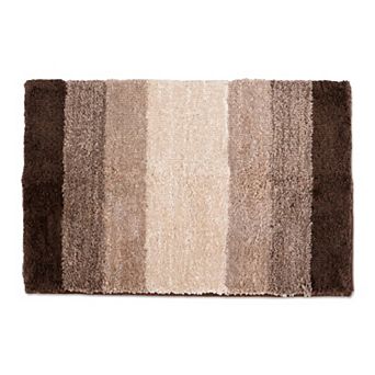Ultra Soft Absorbent Plush Bath Mat Non Slip Machine Washable Quick Dry Luxury Striped Shower Rug
