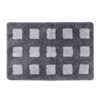 Bathroom Rugs Absorbent Non Slip Checkered Bath Mat Soft Plush Quick Dry Shower Rug Carpet Bath Rug