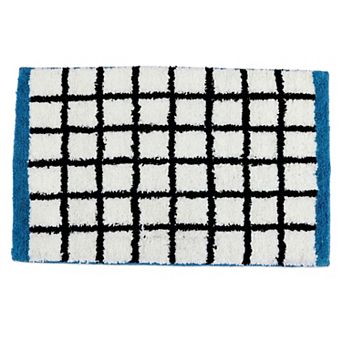 Bathroom Rugs Checkered Extra Soft Absorbent Plush Bath Mat Non Slip Machine Washable Bath Mat