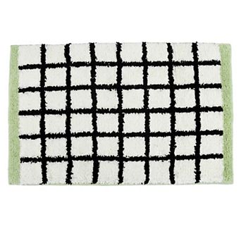 Bathroom Rugs Checkered Extra Soft Absorbent Plush Bath Mat Non Slip Machine Washable Bath Mat