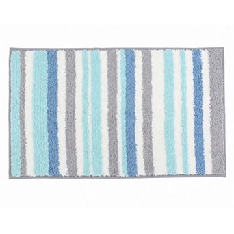 Bathroom Rugs Absorbent Soft Bath Rugs Striped Non Slip Shower Rug Quick Dry Bath Mats