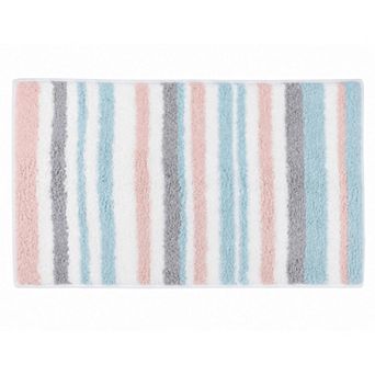 Bathroom Rugs Absorbent Soft Bath Rugs Striped Non Slip Shower Rug Quick Dry Bath Mats