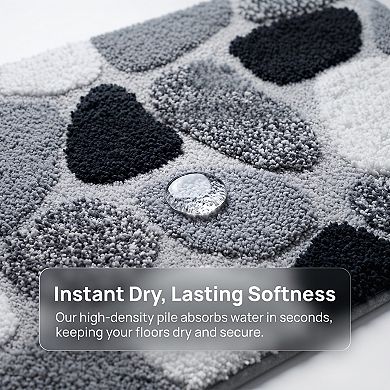Bathroom Rugs Absorbent Non Slip Backing Soft Plush Bath Rugs Shower Rug Quick Dry Mats for Bathroom