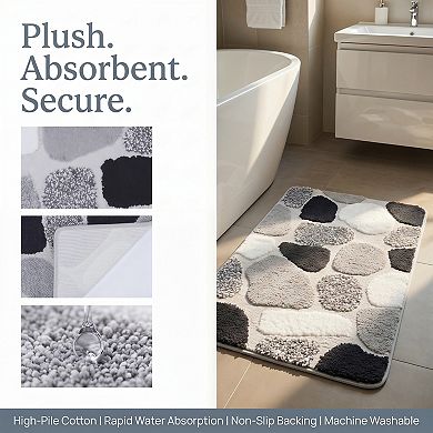 Bathroom Rugs Absorbent Non Slip Backing Soft Plush Bath Rugs Shower Rug Quick Dry Mats for Bathroom